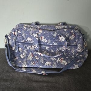 NWOT Vera Bradley Medium Weekend Travel Bag - "Beary Merry Cool Blue